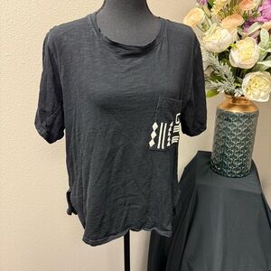 Madewell Black Slub Pocket Tee M Casual Cotton Crewneck Graphic Accent Top